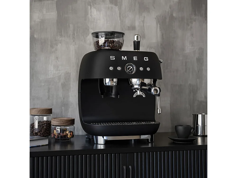 Machine à café combinée Expresso Années 50 noir mat