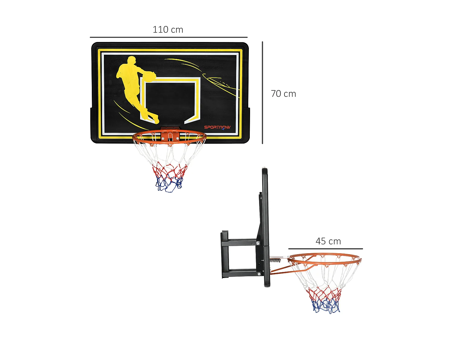 Canestro basket per bambini e adulti da indoor outdoor in acciaio e pe