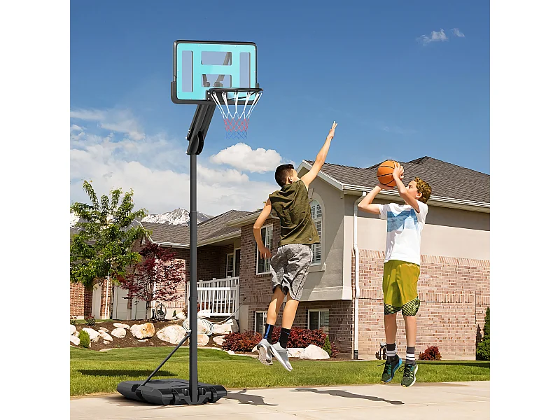 Canestro basket esterno regolabile 146-236cm ruote e base riempibile