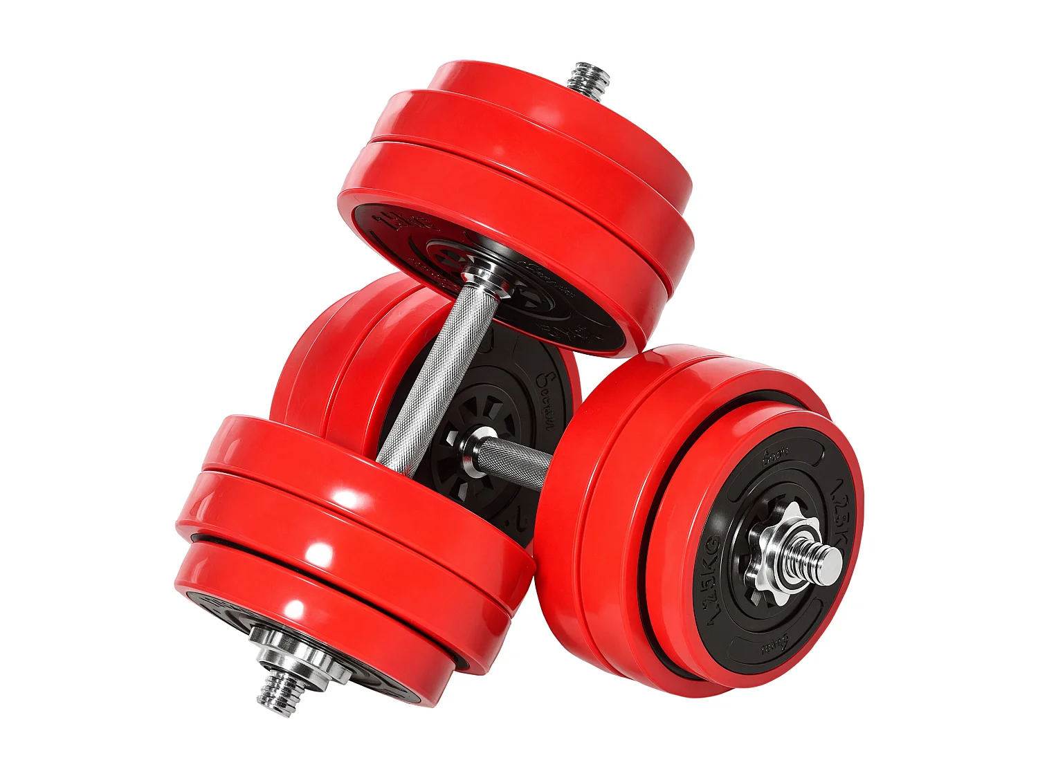 Set bilanciere e manubri pesi da 30kg dischi rivestiti in pp antigraffio