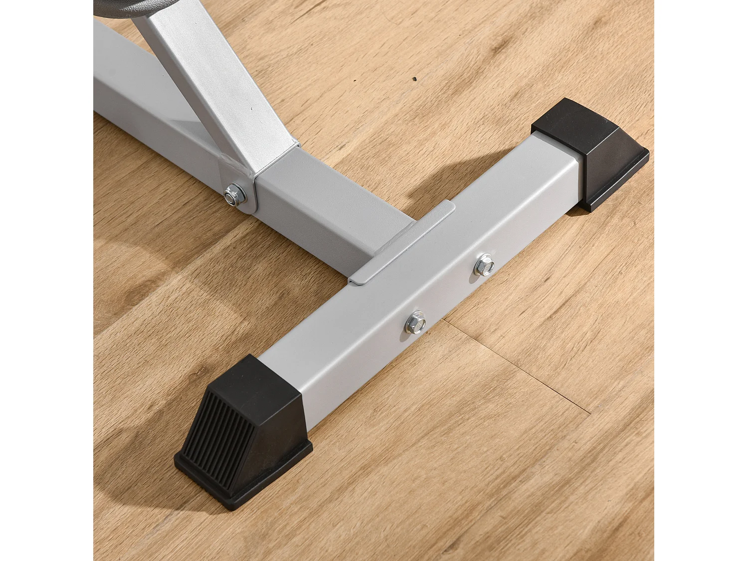 Set 2 supporti bilanciere in acciaio con 3 ganci e altezza regolabile