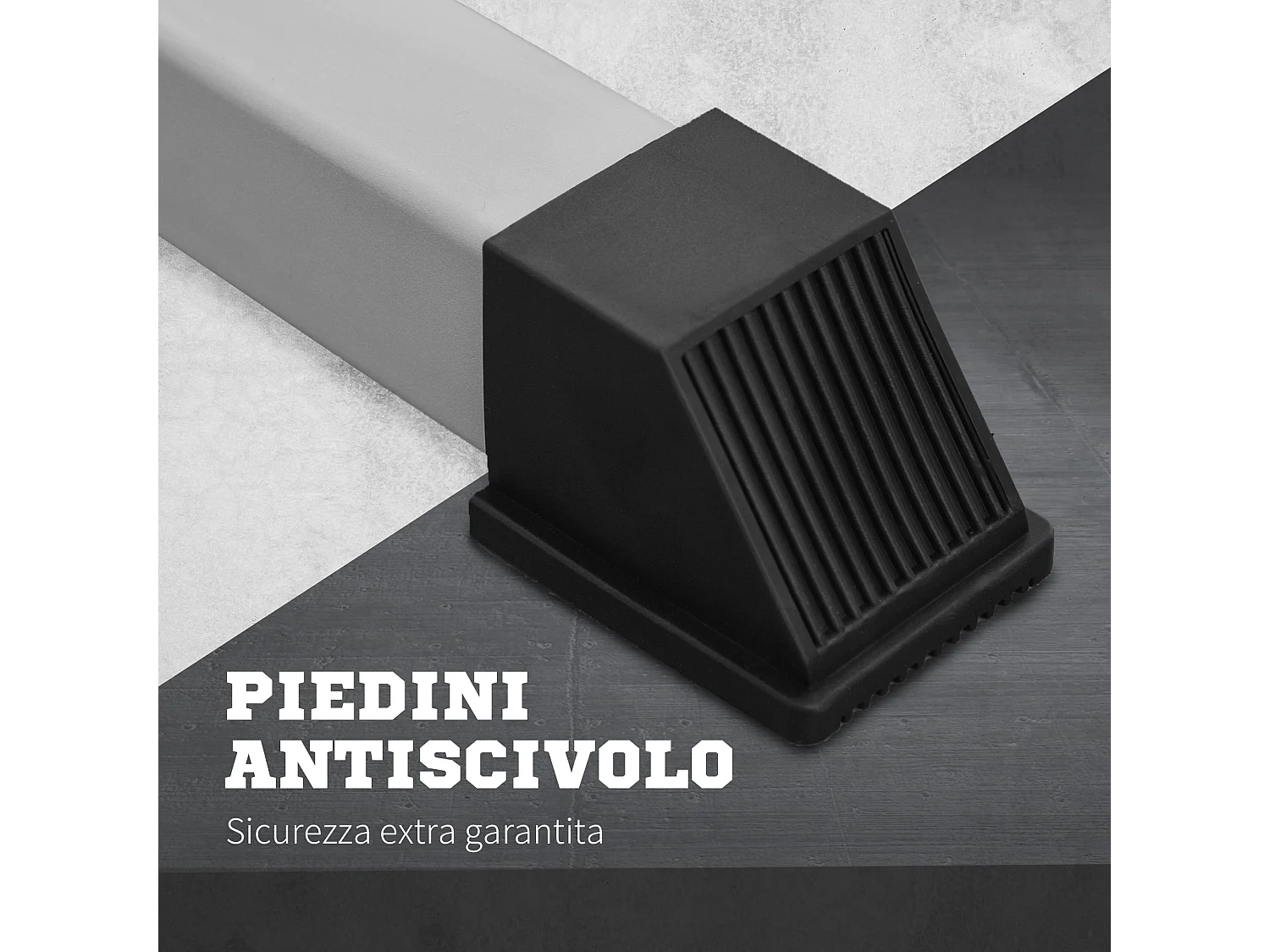 Set 2 supporti bilanciere in acciaio con 3 ganci e altezza regolabile