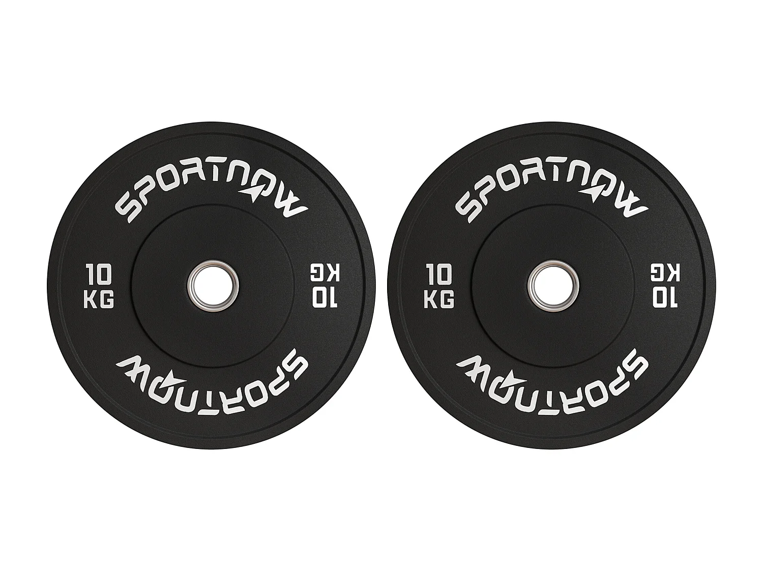 Set 2 dischi pesi 10kg in gomma con foro 5 cm per manubri e bilancieri