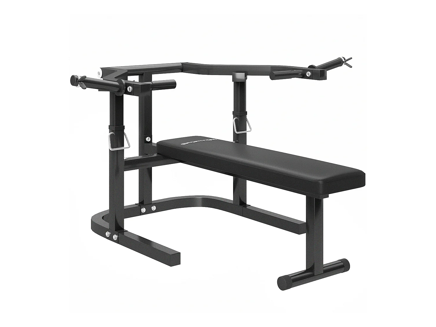 Macchina pettorali ad altezza regolabile in acciaio nero