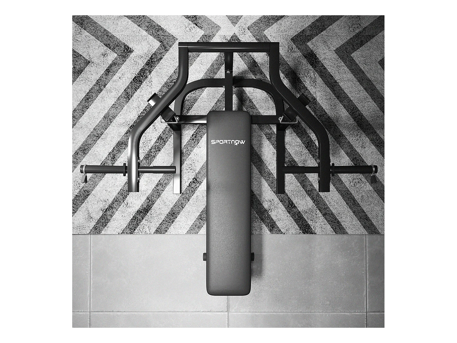 Macchina pettorali ad altezza regolabile in acciaio nero