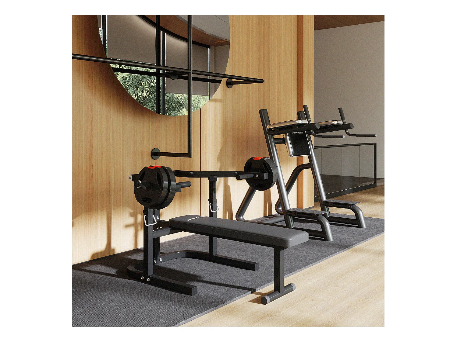 Macchina pettorali ad altezza regolabile in acciaio nero