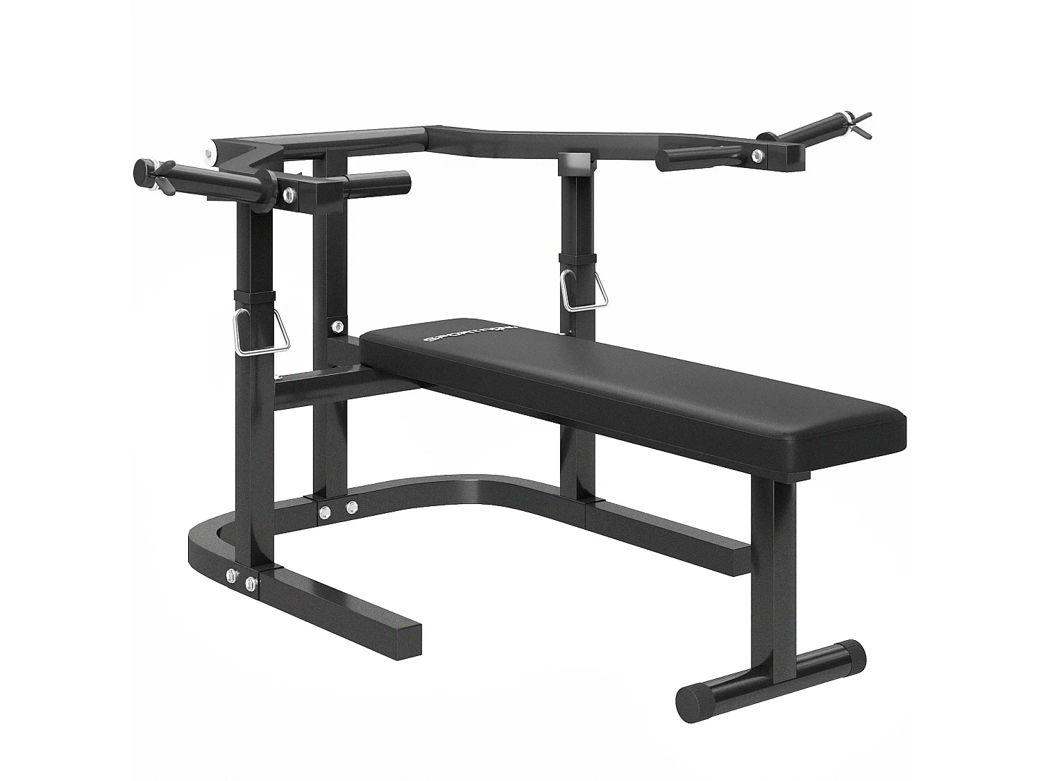 Macchina pettorali ad altezza regolabile in acciaio nero