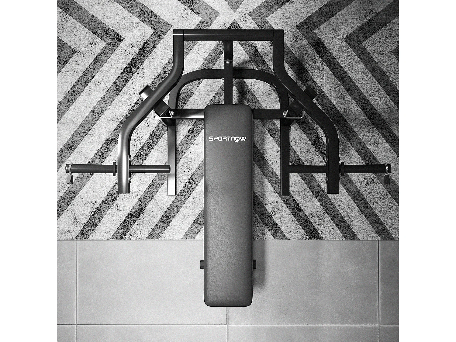 Macchina pettorali ad altezza regolabile in acciaio nero