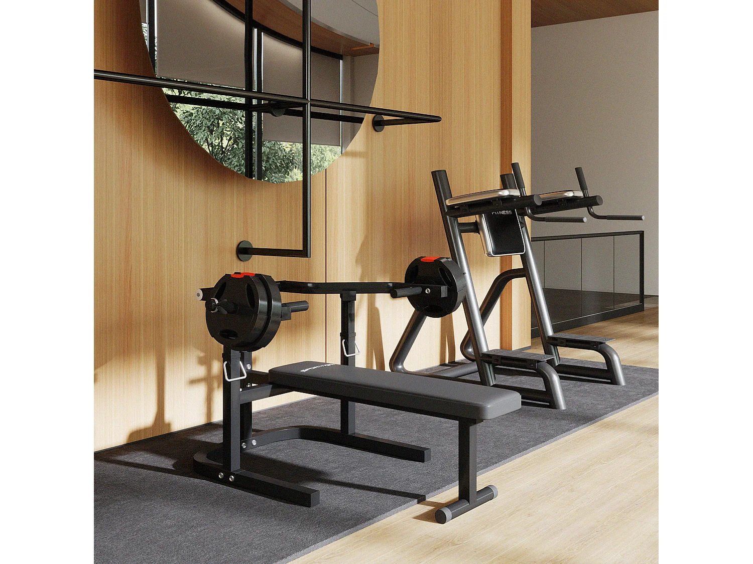 Macchina pettorali ad altezza regolabile in acciaio nero