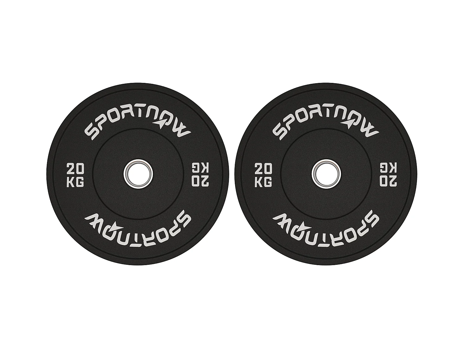 Set 2 dischi pesi 20kg in gomma con foro 5 cm per manubri e bilancieri