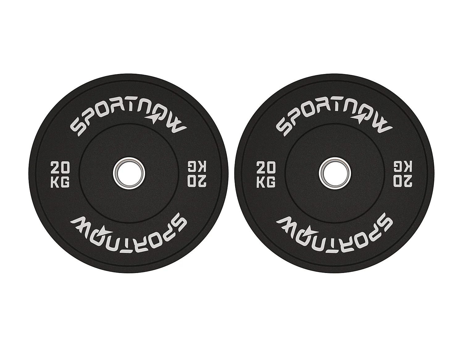 Set 2 dischi pesi 20kg in gomma con foro 5 cm per manubri e bilancieri