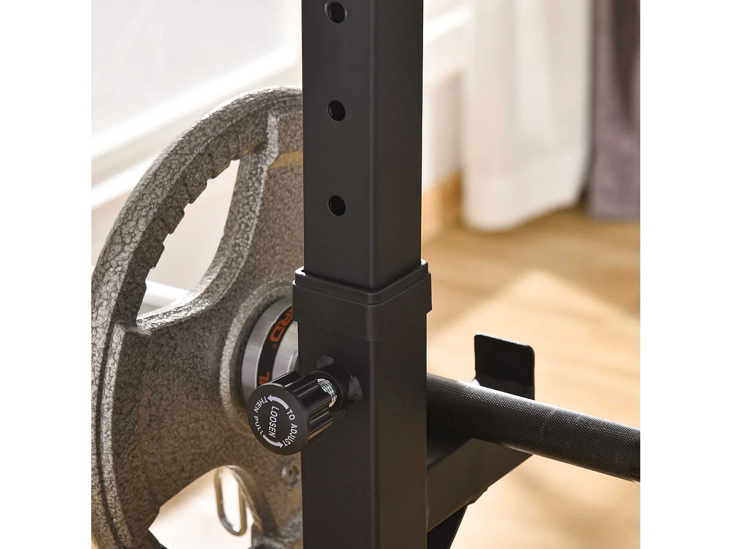 Supporto per bilanciere in acciaio altezza regolabile 121-171cm nero