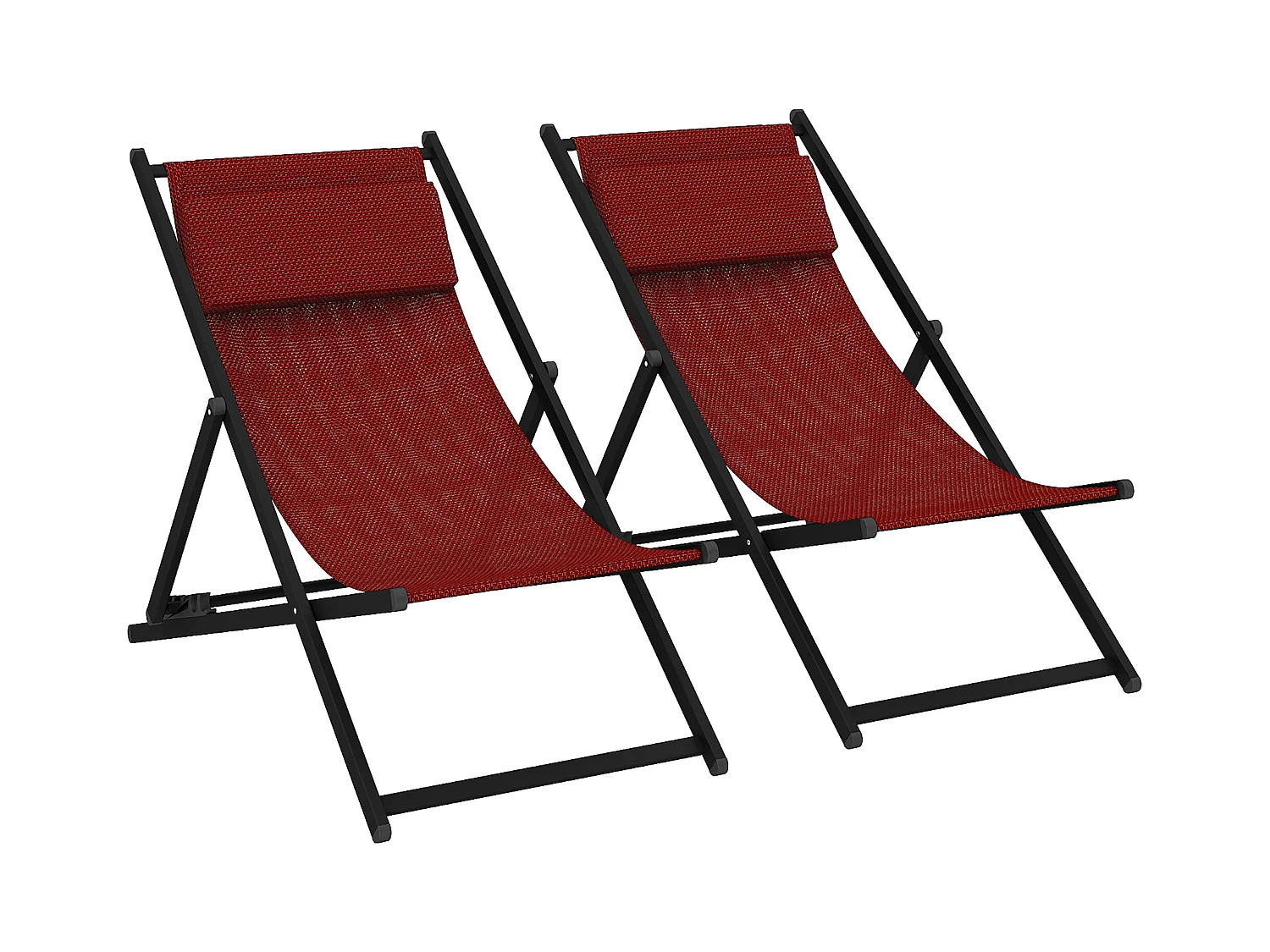 Set 2 sedie poltrona sdraio da esterni in alluminio rosso