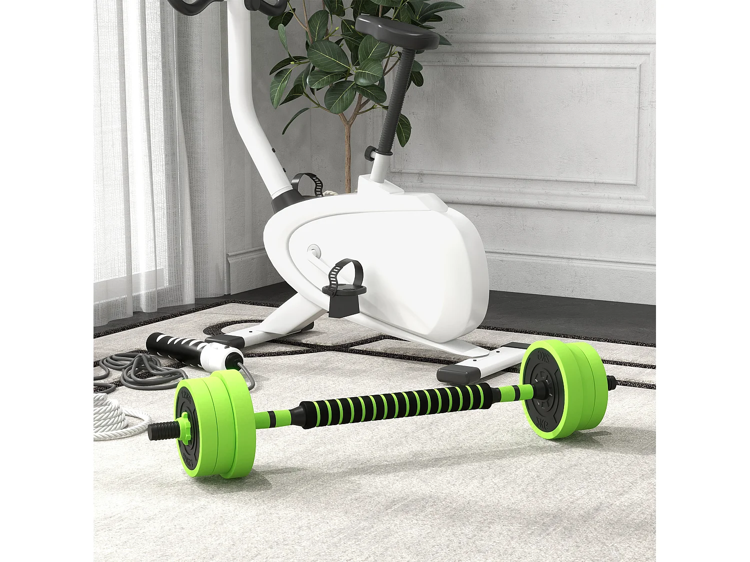 Pesi da palestra set 4 in 1 40kg totali in plastica e sabbia verde