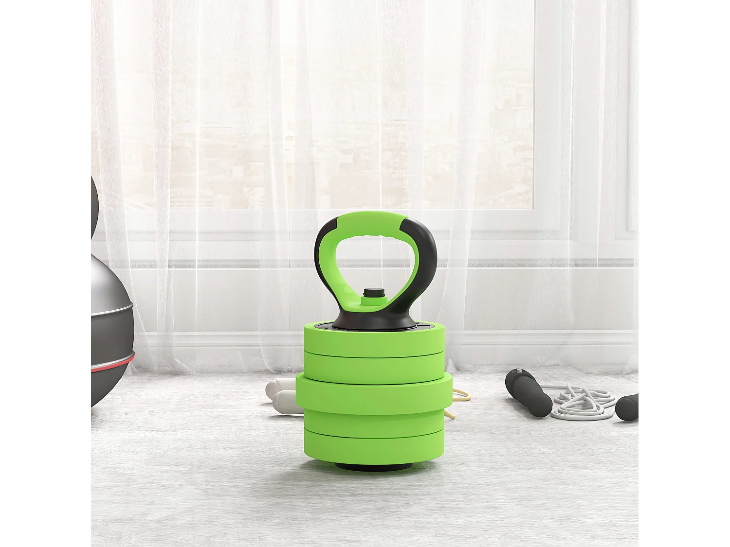 Pesi da palestra set 4 in 1 40kg totali in plastica e sabbia verde