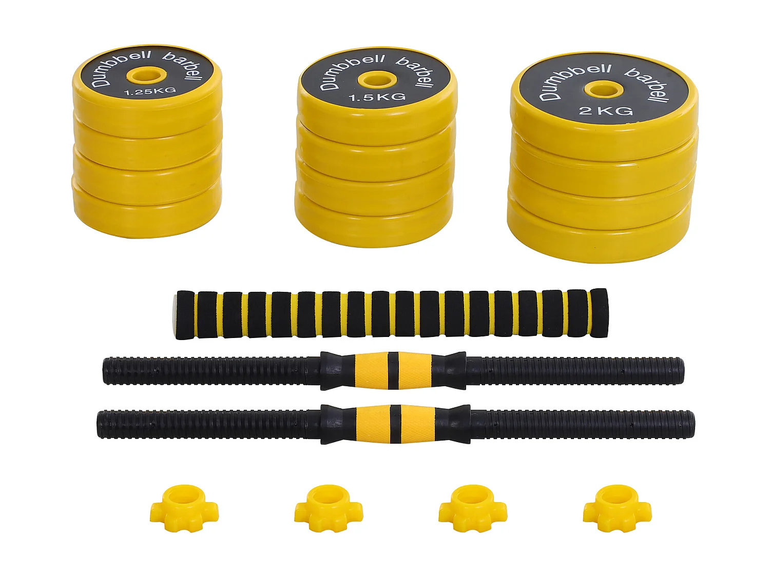 Bilanciere e manubrio 20 kg, componibile e 2 in 1, per casa/palestra