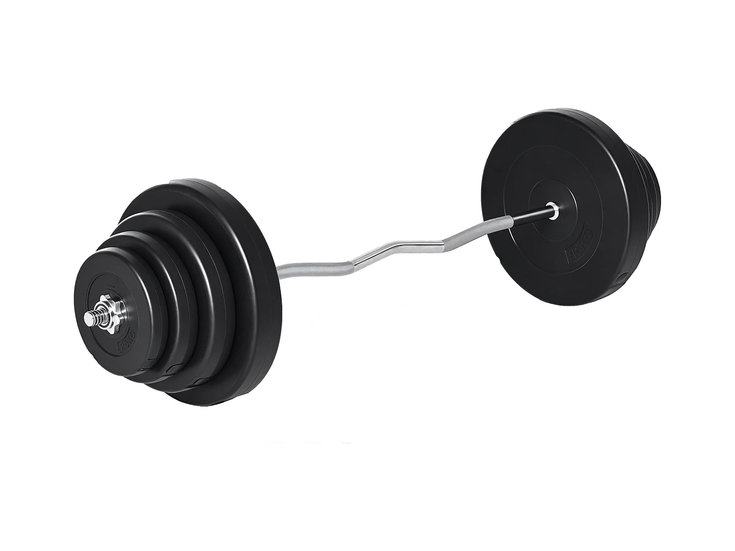 Set bilanciare da 70kg con 8 dischi pesi e barra curva in acciaio