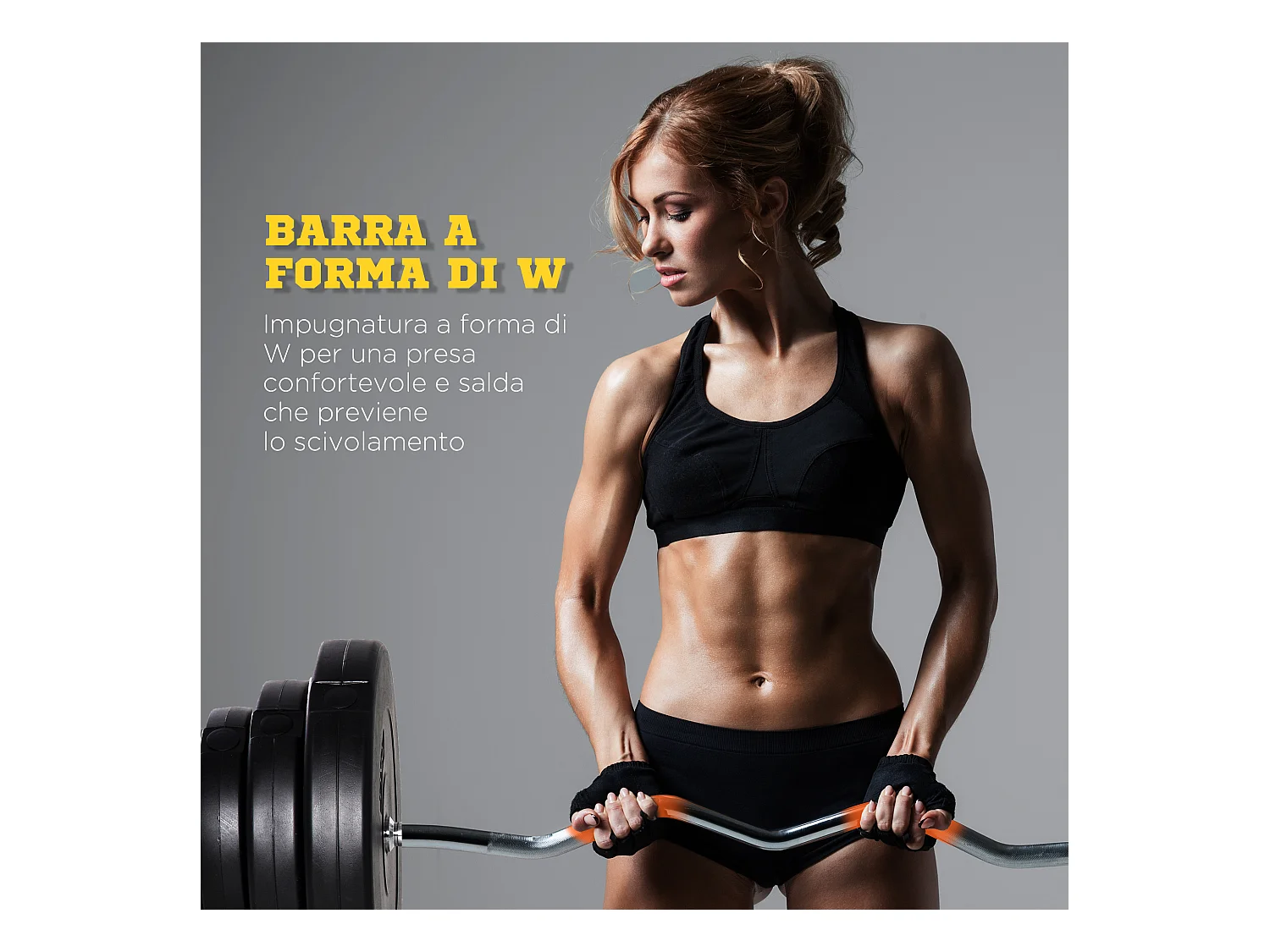 Set bilanciare da 70kg con 8 dischi pesi e barra curva in acciaio