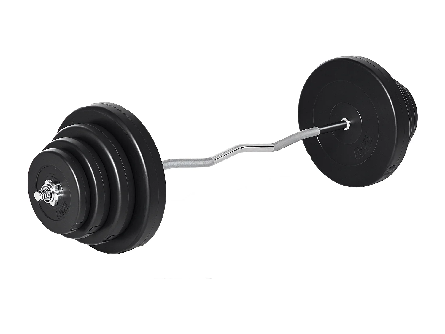 Set bilanciare da 70kg con 8 dischi pesi e barra curva in acciaio
