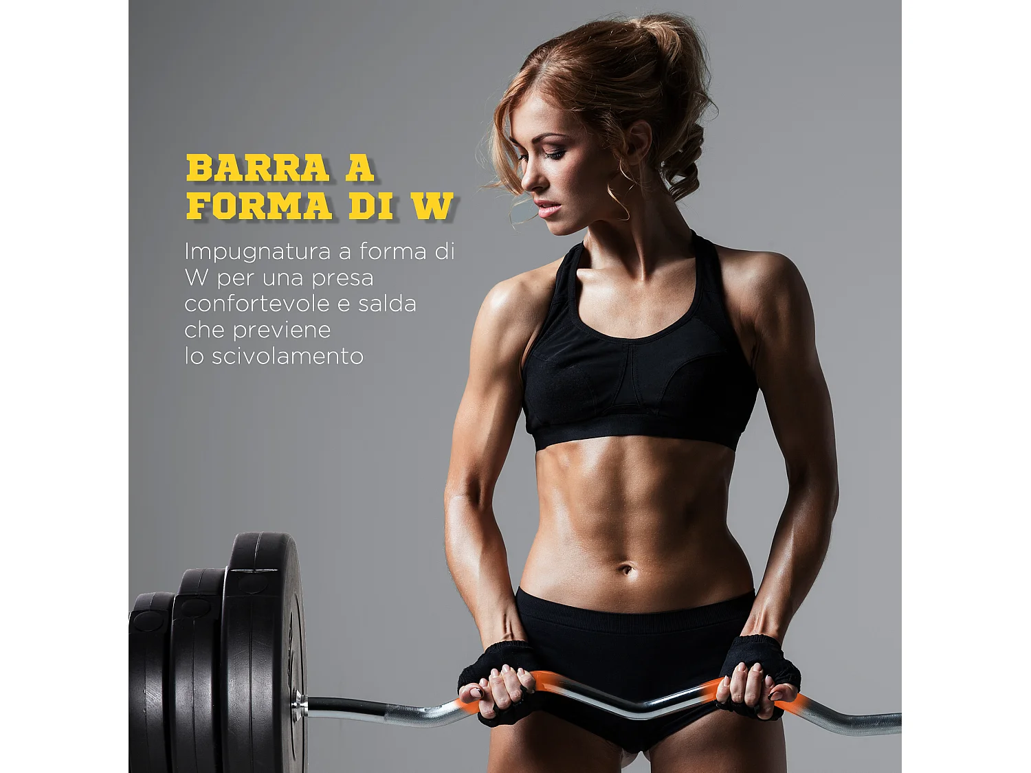 Set bilanciare da 70kg con 8 dischi pesi e barra curva in acciaio