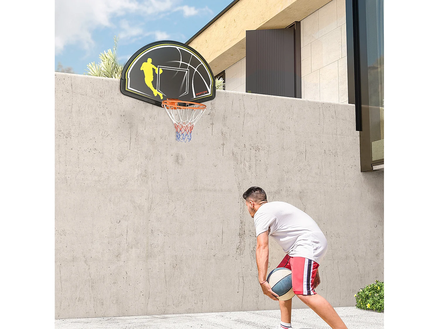 Canestro basket per bambini e adulti da indoor outdoor in acciaio e pe