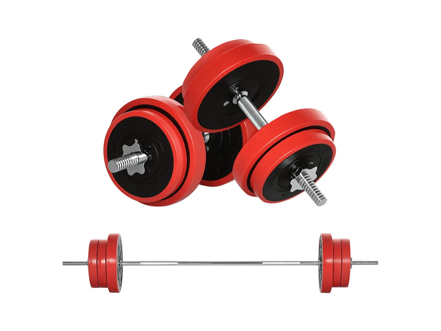 Set bilanciere e dischi 65kg tot in metallo sabbia di ferro e gomma