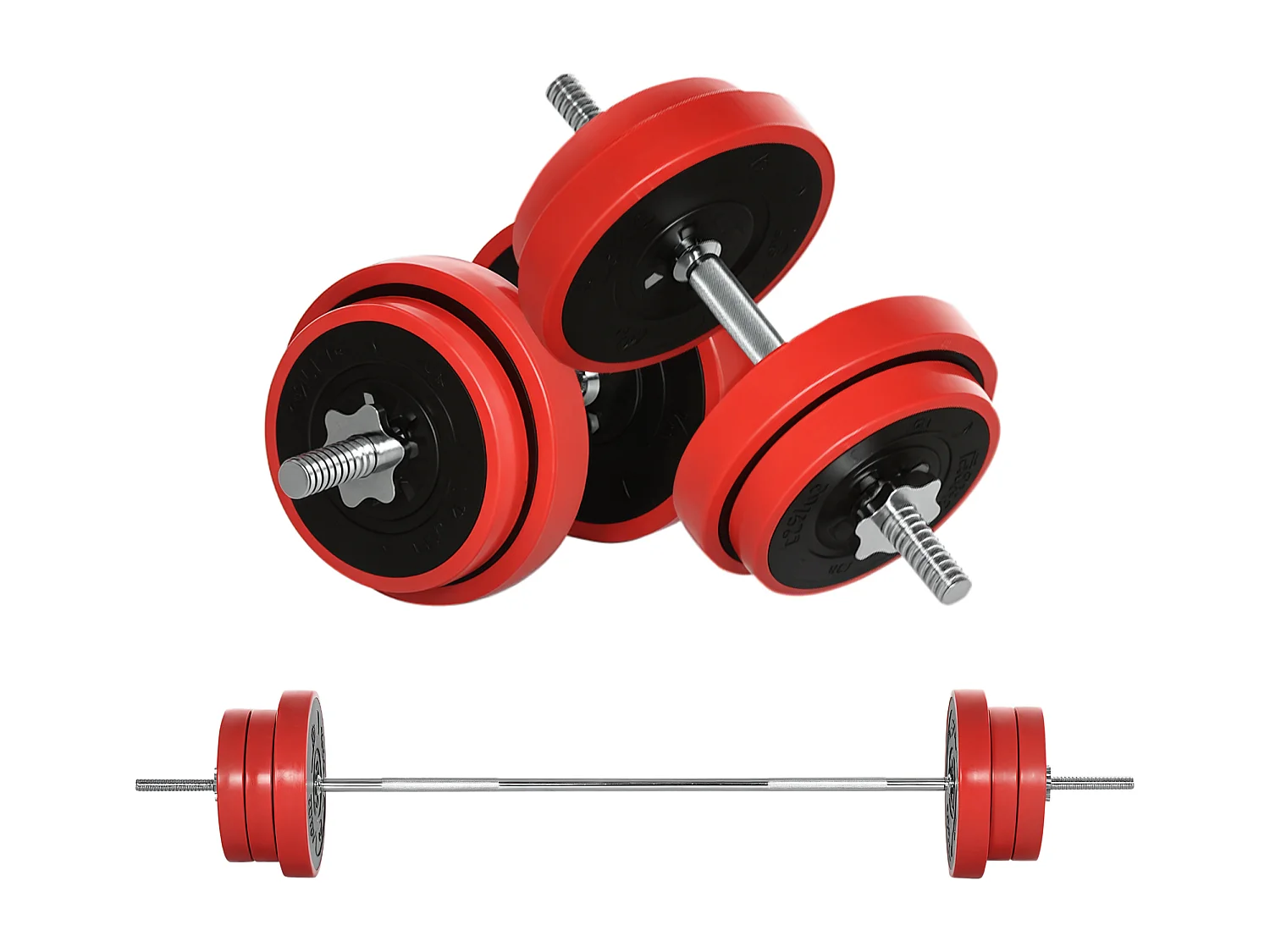 Set bilanciere e dischi 65kg tot in metallo sabbia di ferro e gomma