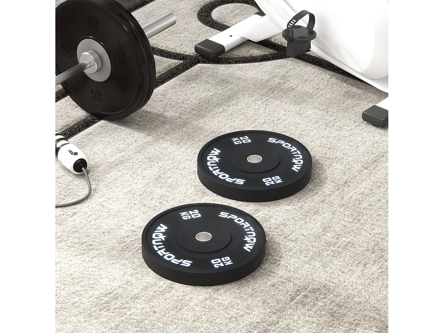 Set 2 dischi palestra da 20kg per bilanciere e manubri con attacco ø5cm