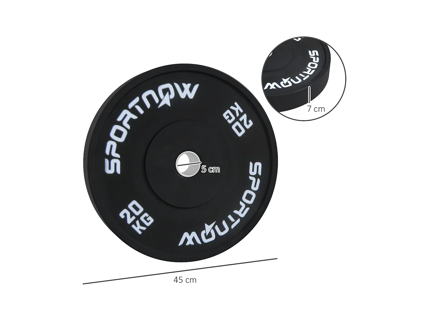 Set 2 dischi palestra da 20kg per bilanciere e manubri con attacco ø5cm