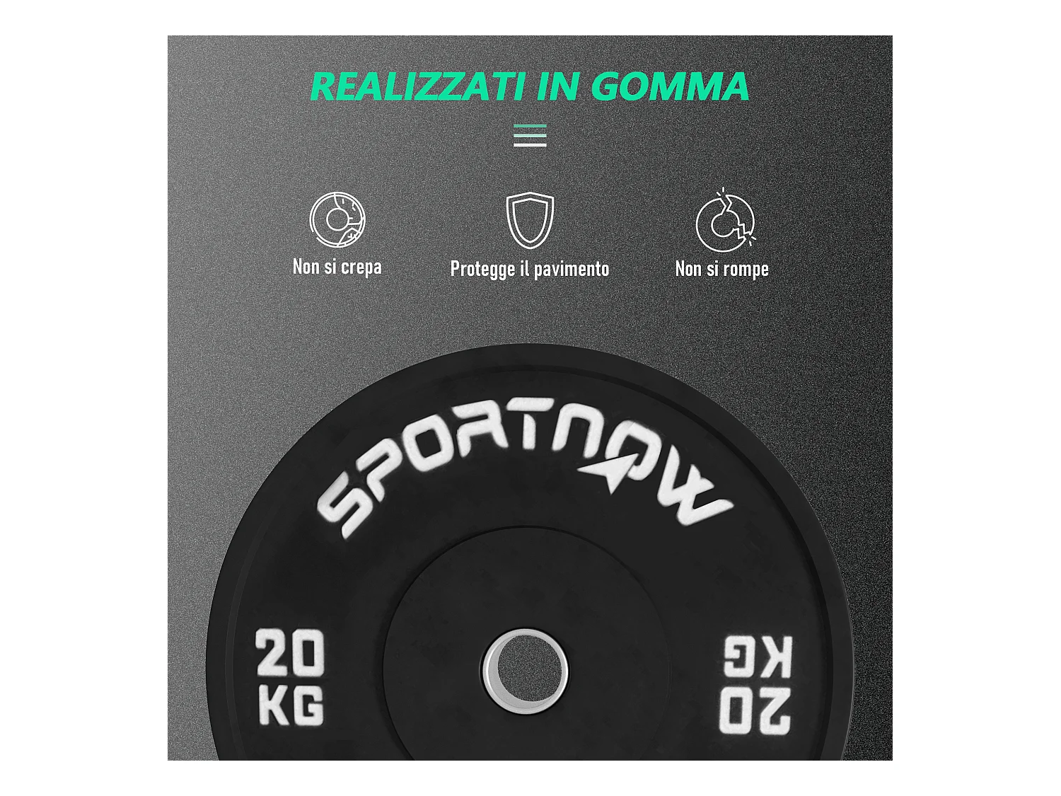 Set 2 dischi palestra da 20kg per bilanciere e manubri con attacco ø5cm