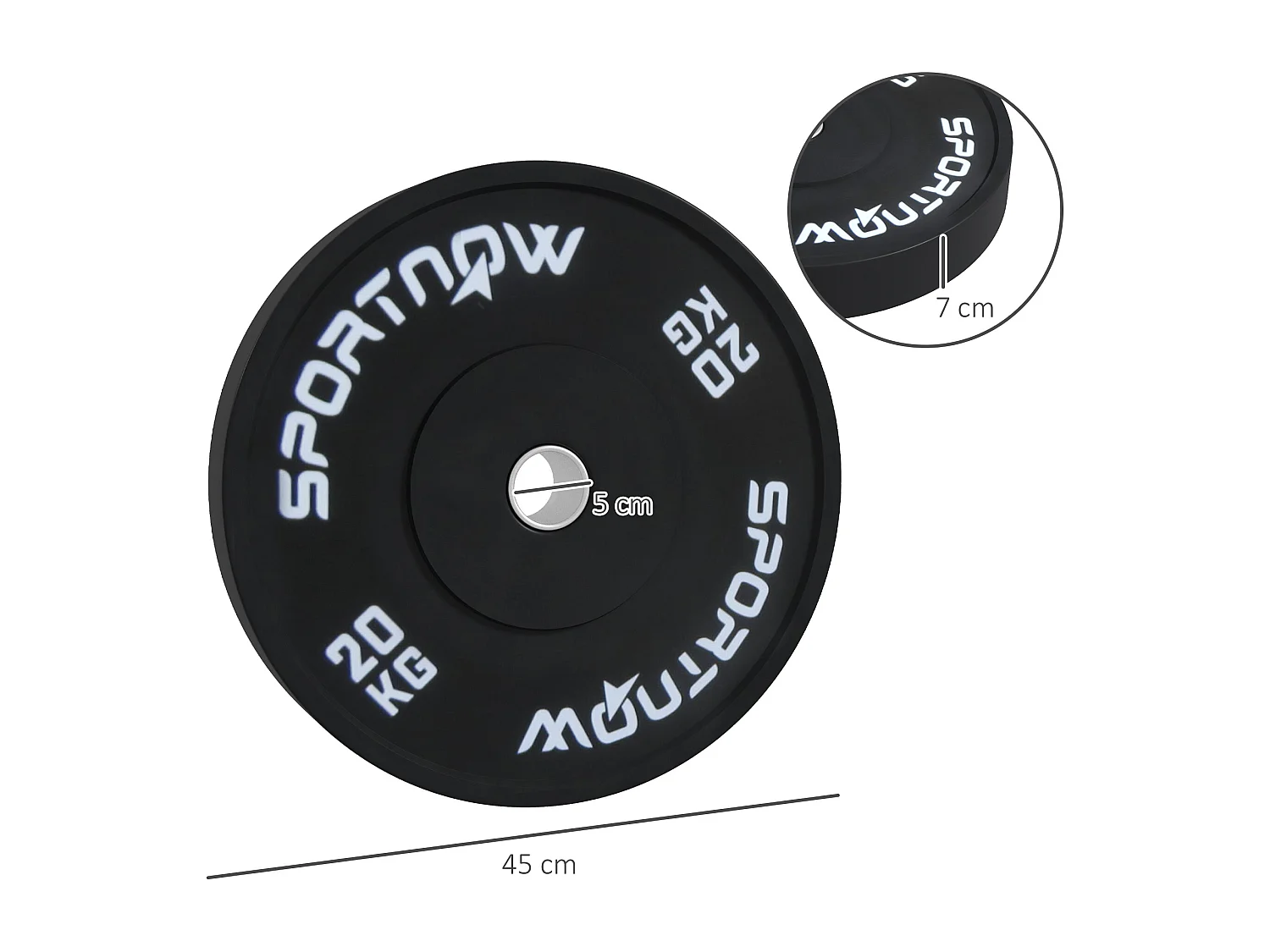 Set 2 dischi palestra da 20kg per bilanciere e manubri con attacco ø5cm