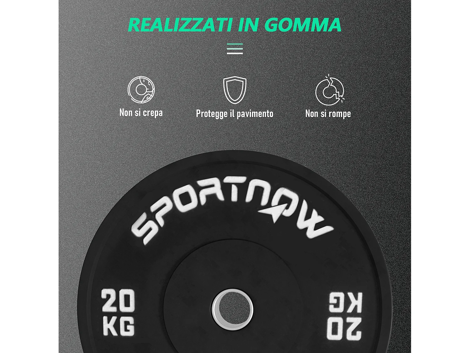 Set 2 dischi palestra da 20kg per bilanciere e manubri con attacco ø5cm