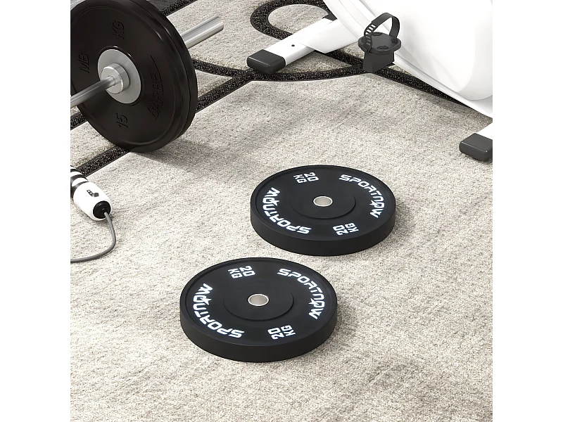 Set 2 dischi palestra da 20kg per bilanciere e manubri con attacco ø5cm