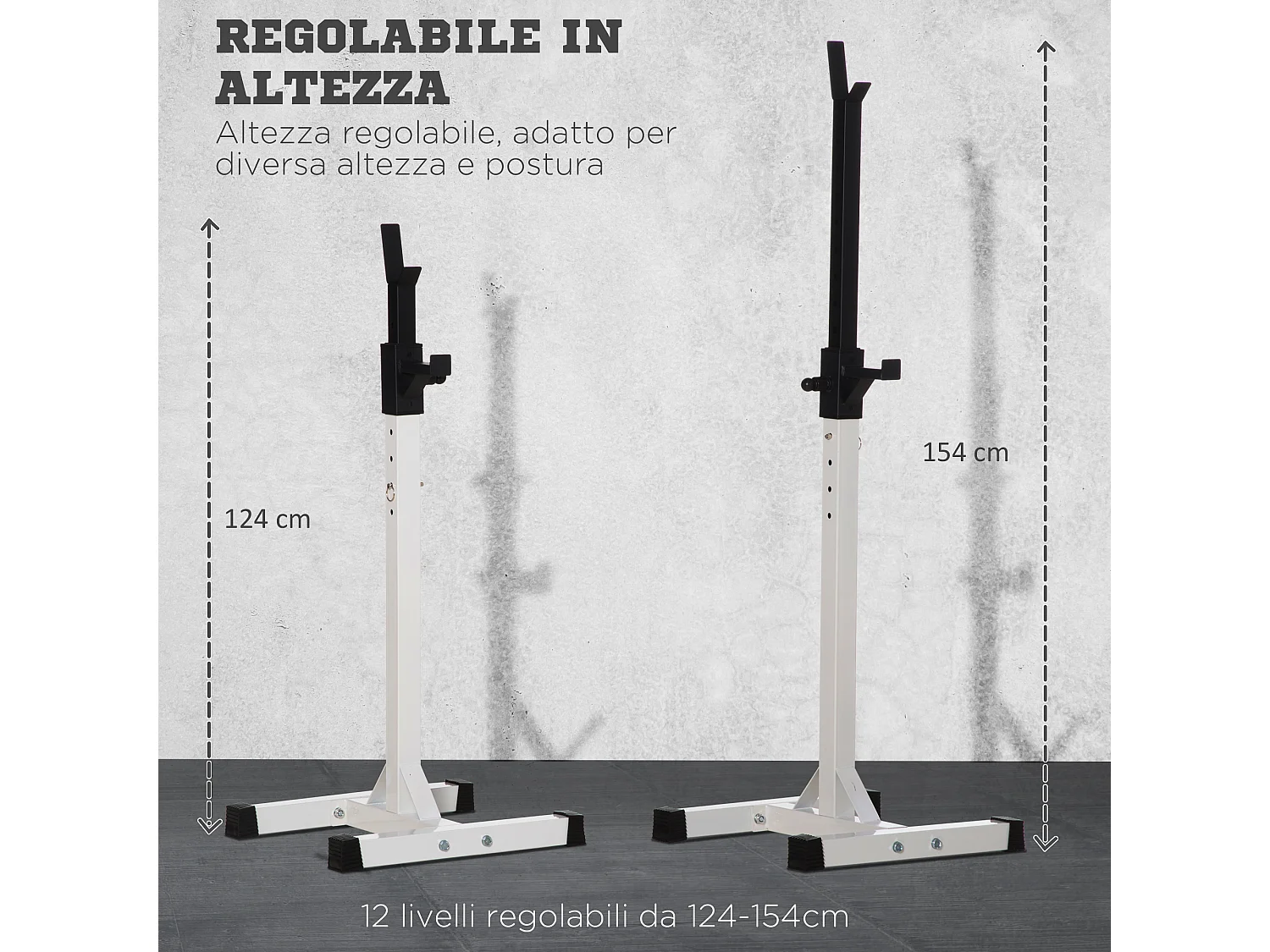 Porta bilanciere universale con altezza regolabile carico max. 150kg