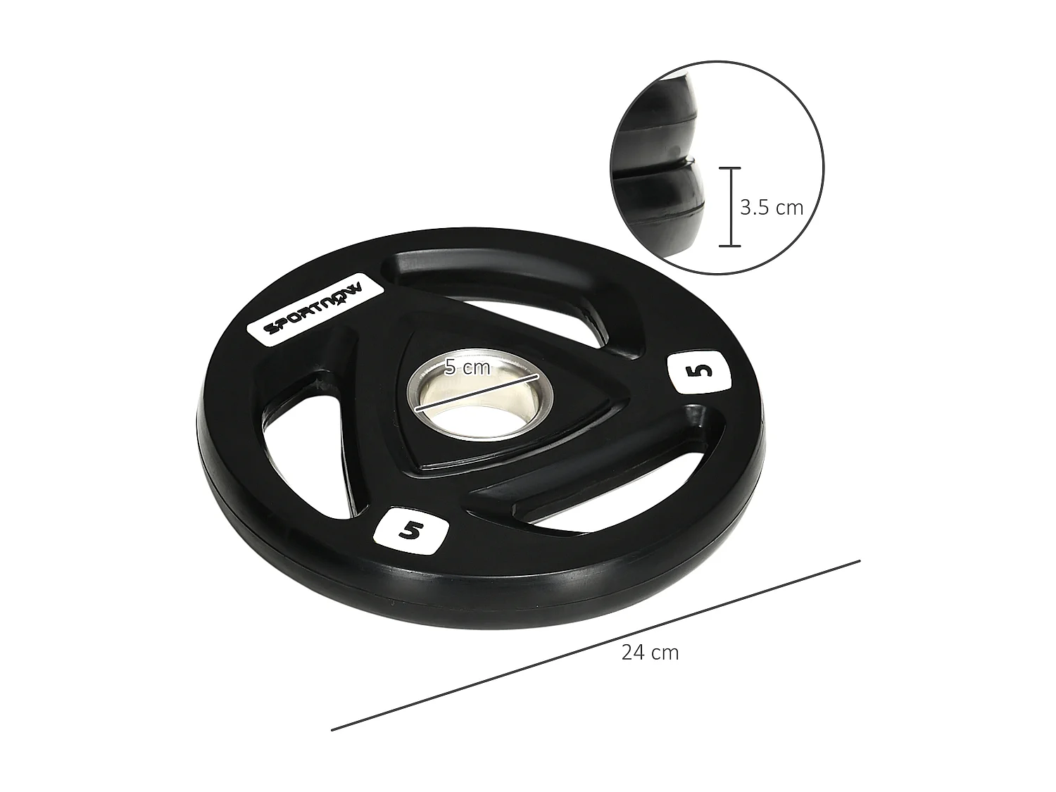 Set 2 dischi pesi in acciaio con rivestimento in gomma per bilanciere