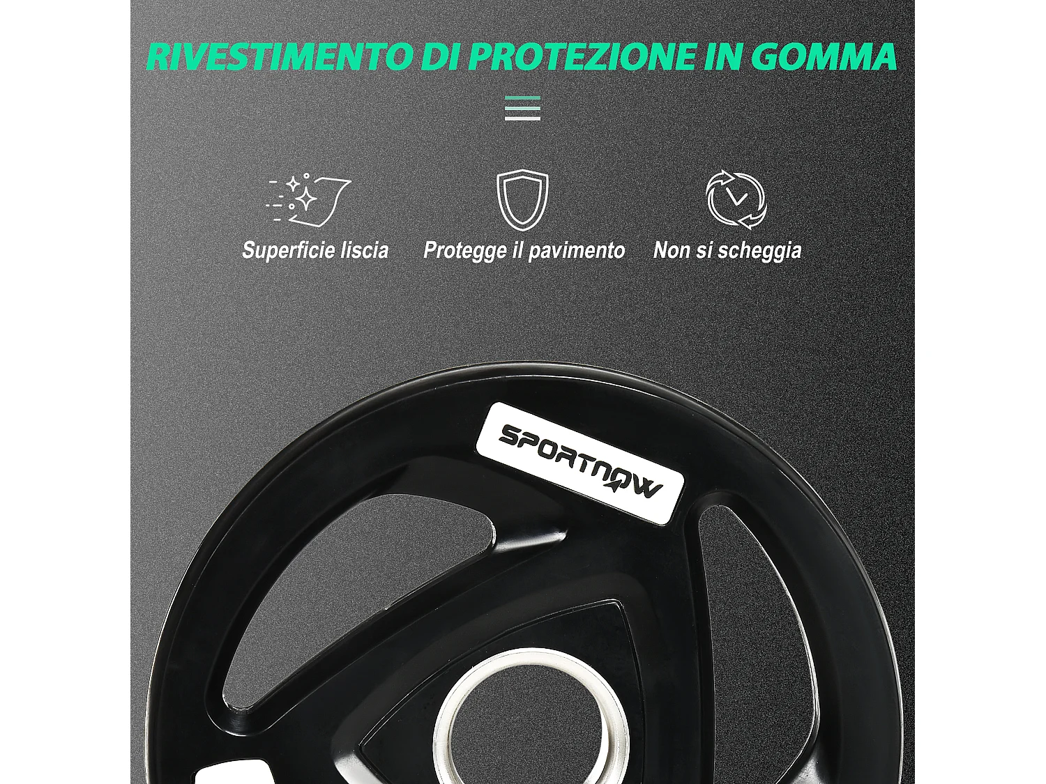 Set 2 dischi pesi in acciaio con rivestimento in gomma per bilanciere