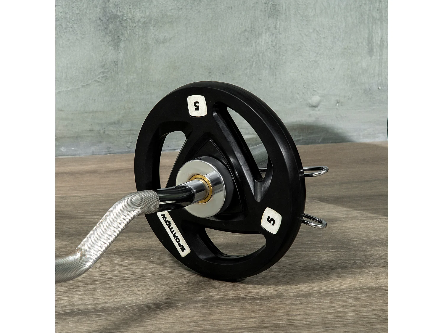 Set 2 dischi pesi in acciaio con rivestimento in gomma per bilanciere