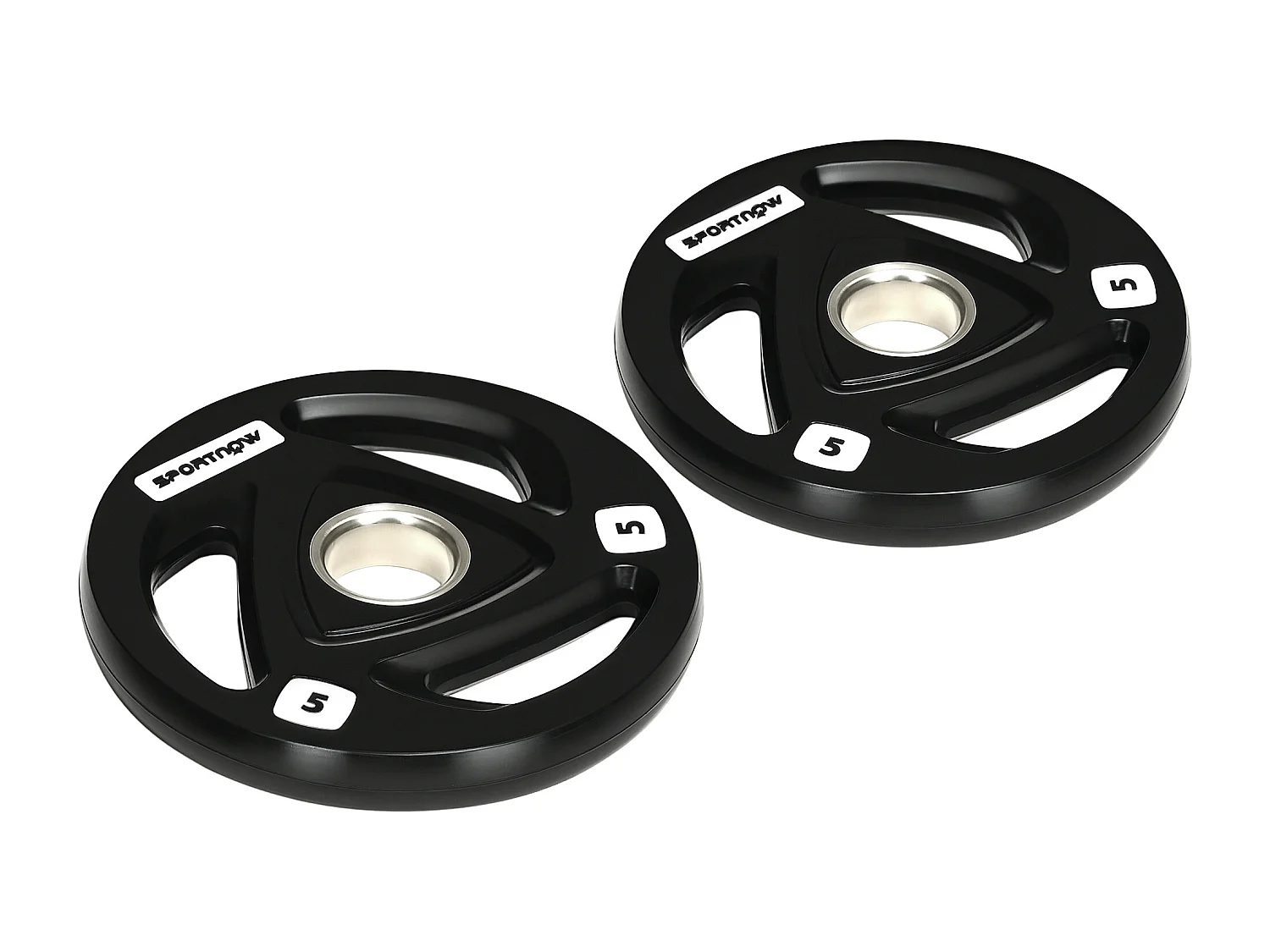 Set 2 dischi pesi in acciaio con rivestimento in gomma per bilanciere