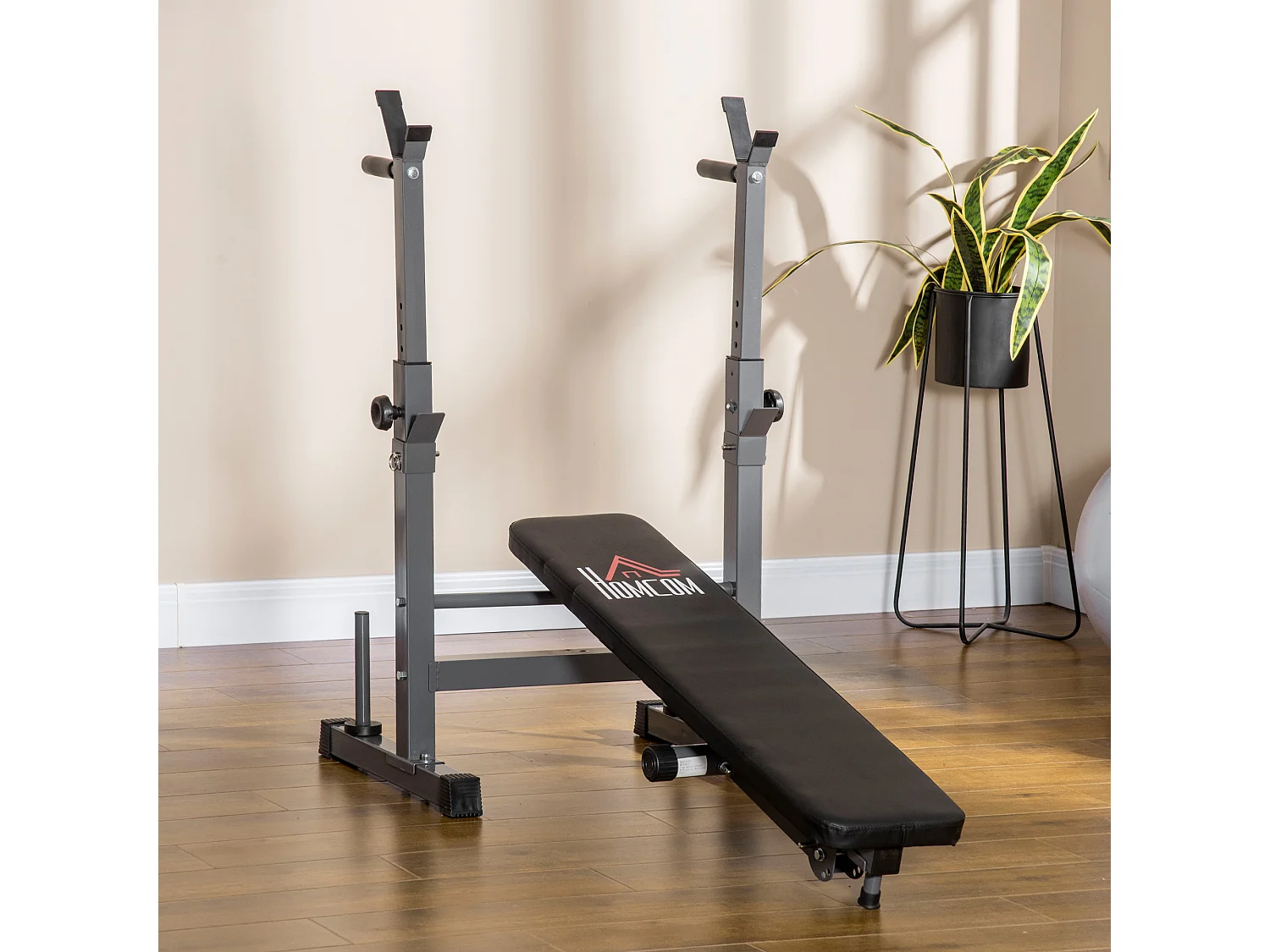 Panca pesi pieghevole e multiuso 8 altezze regolabili in acciaio grigio