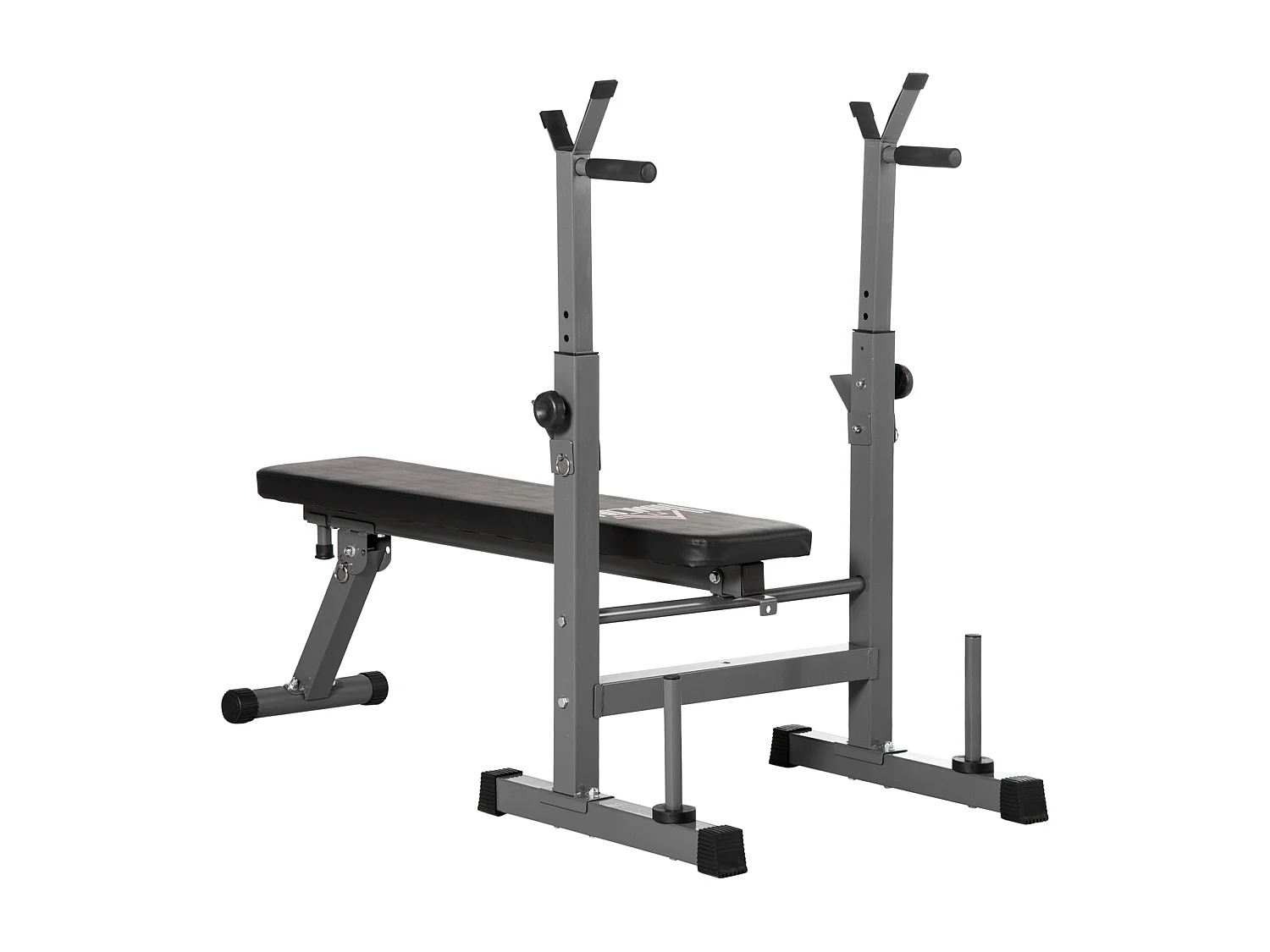 Panca pesi pieghevole e multiuso 8 altezze regolabili in acciaio grigio