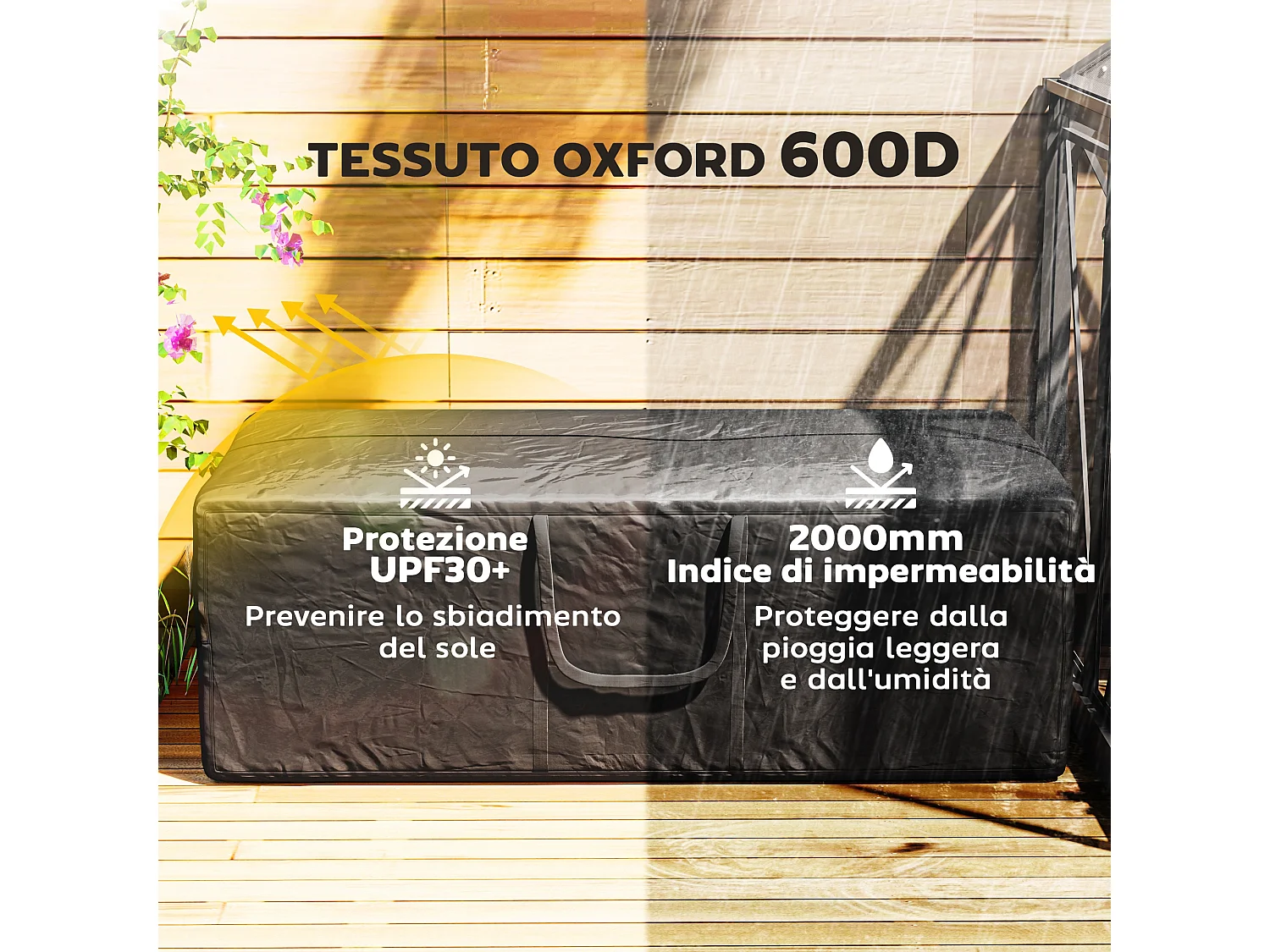 Sacca per albero di natale 840l impermeabile doppia cerniera e manici