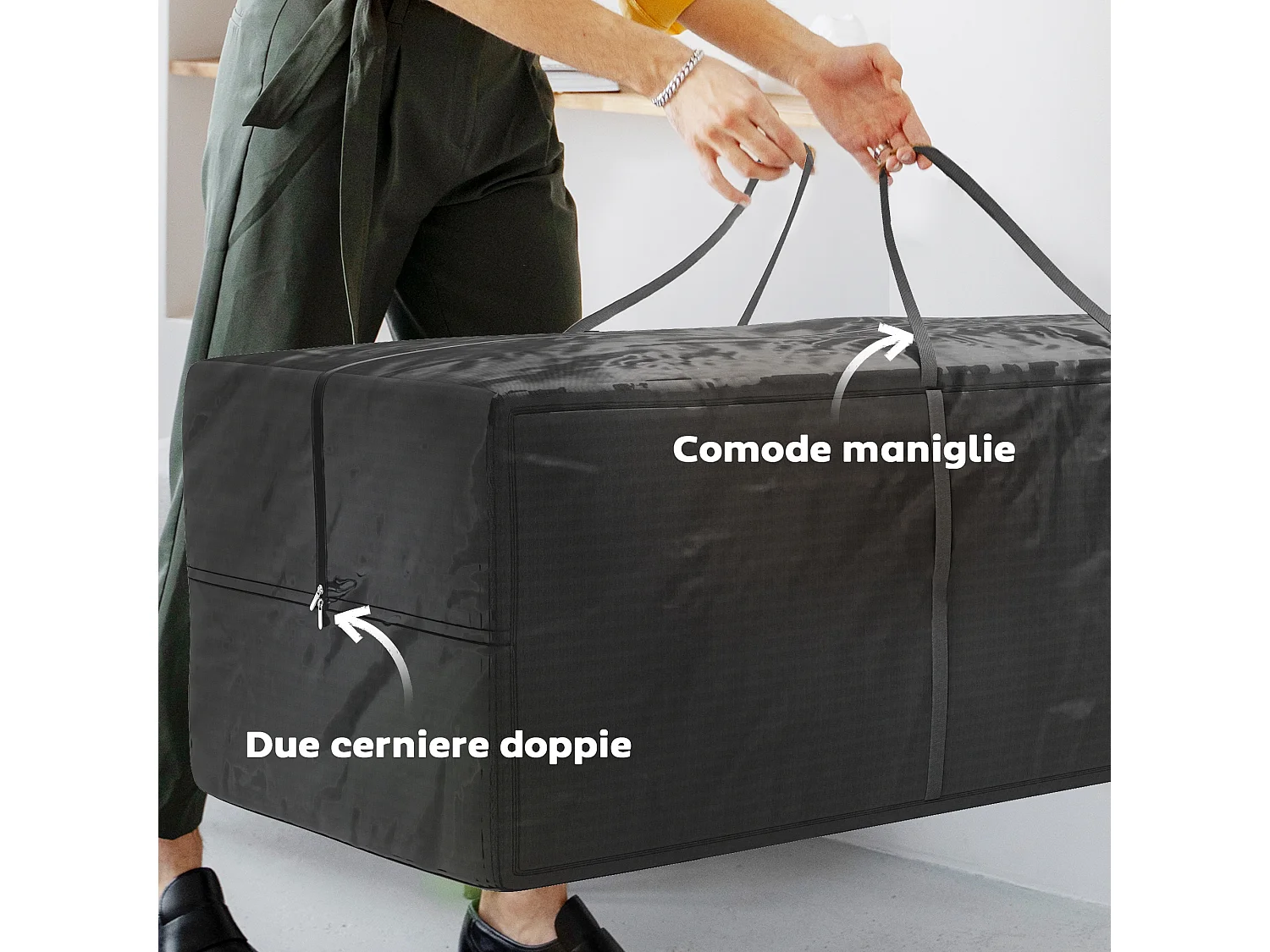 Sacca per albero di natale 840l impermeabile doppia cerniera e manici