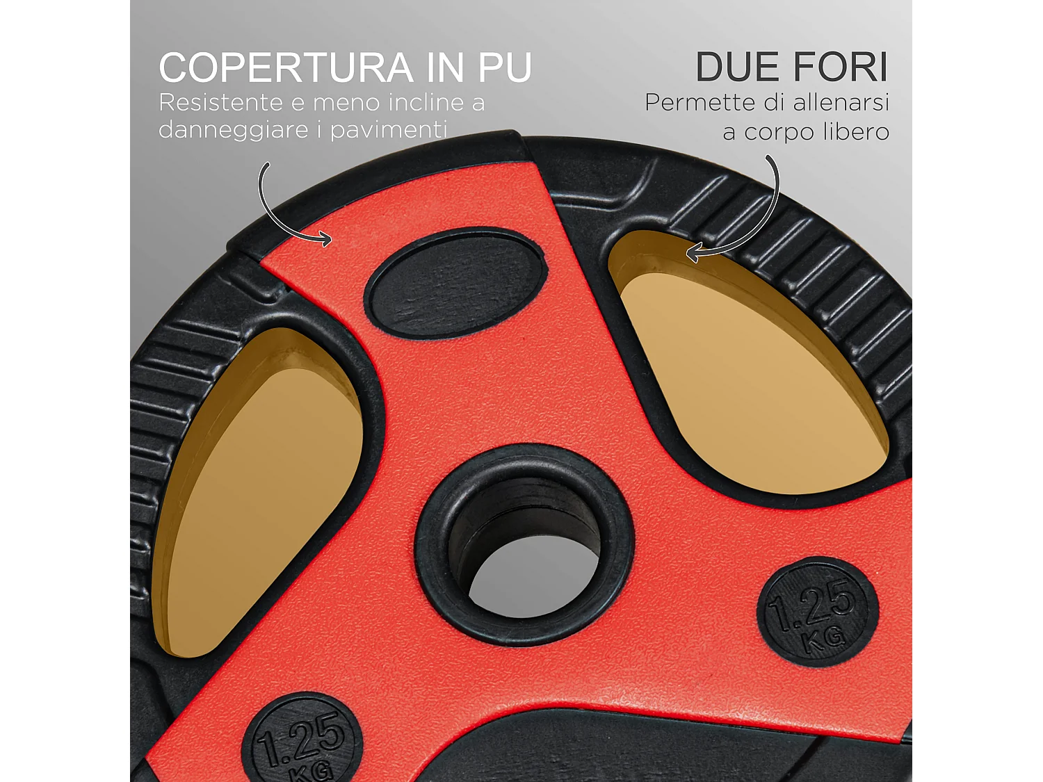 Set bilanciere e dischi da 20kg totali con impugnatura antiscivolo