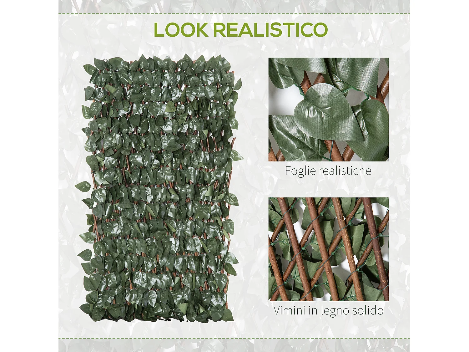 Finta siepe 8 pezzi parete verde recinzione esterni e balcone