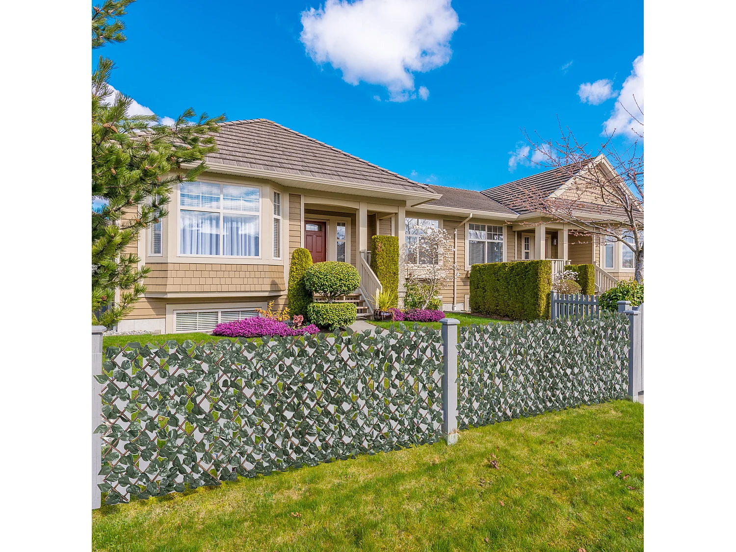 Finta siepe 8 pezzi parete verde recinzione esterni e balcone