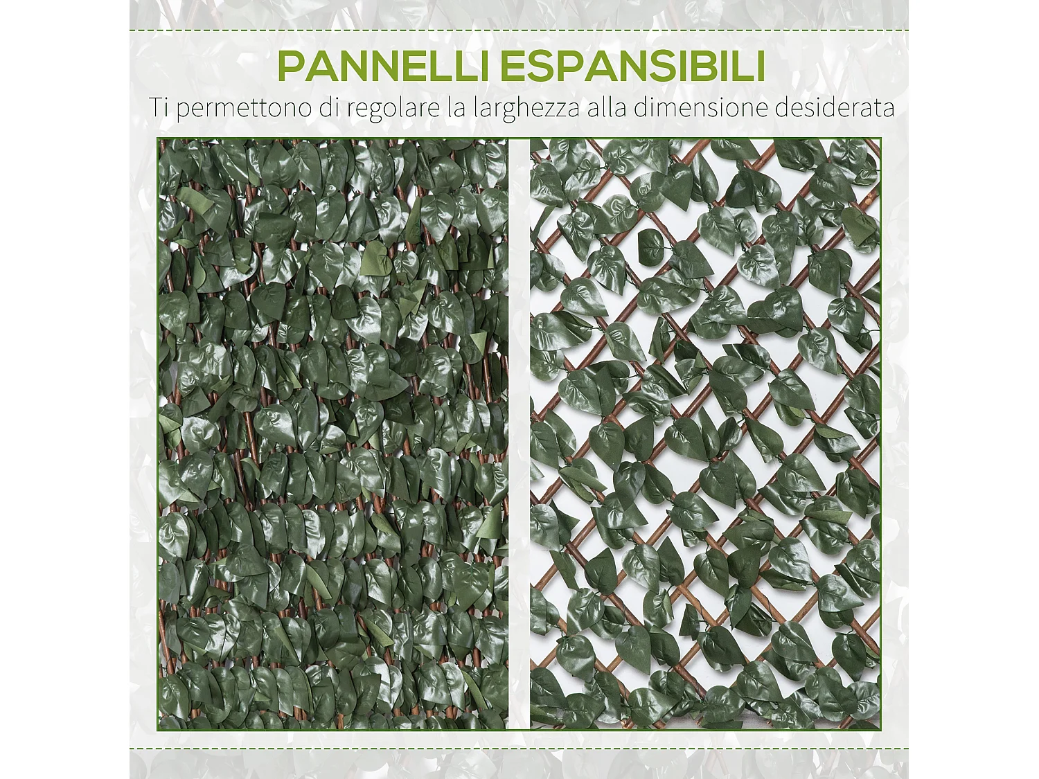 Finta siepe 8 pezzi parete verde recinzione esterni e balcone