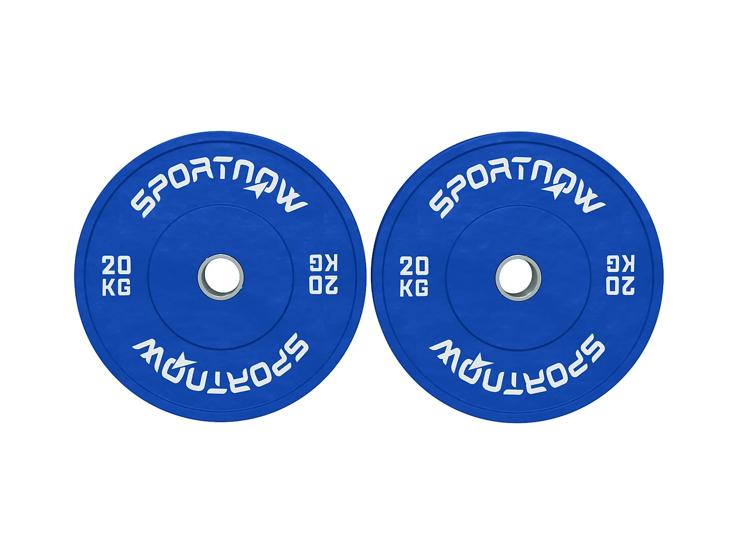 Set 2 dischi pesi 20 kg in gomma foro 5 cm per manubri e bilancieri blu