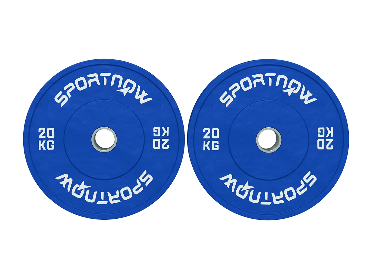 Set 2 dischi pesi 20 kg in gomma foro 5 cm per manubri e bilancieri blu