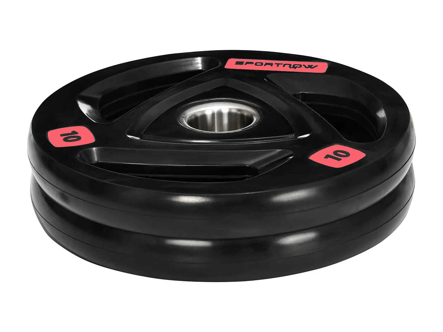 Set 2 dischi pesi 10kg in acciaio rivestimento in gomma per bilanciere