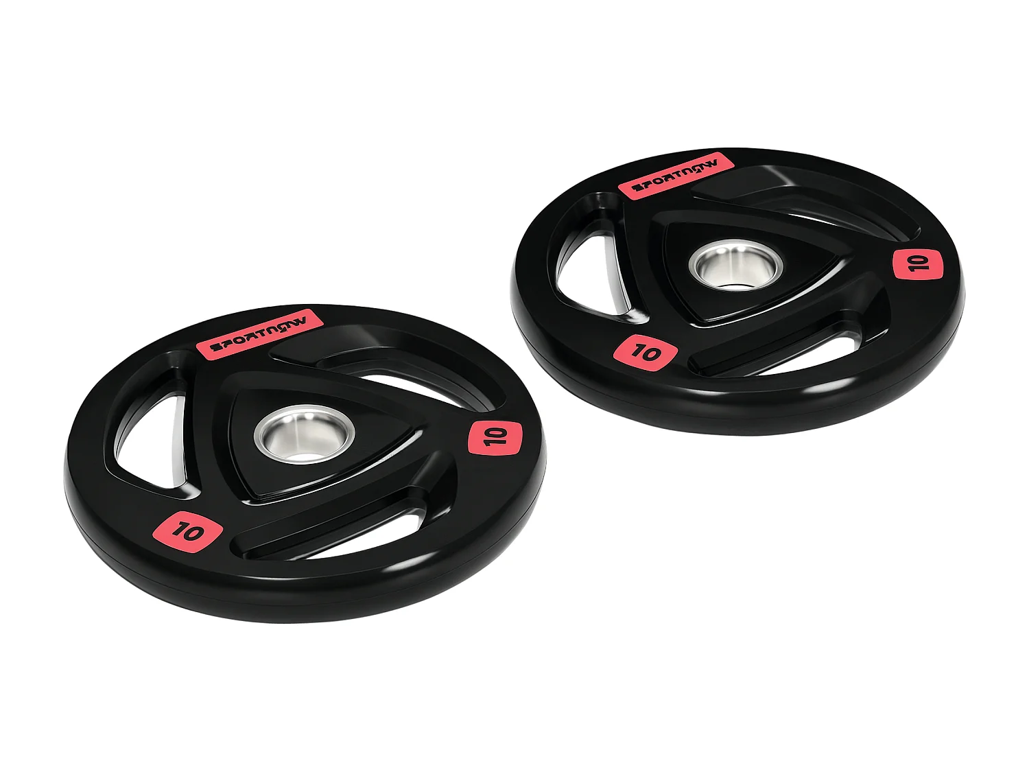 Set 2 dischi pesi 10kg in acciaio rivestimento in gomma per bilanciere